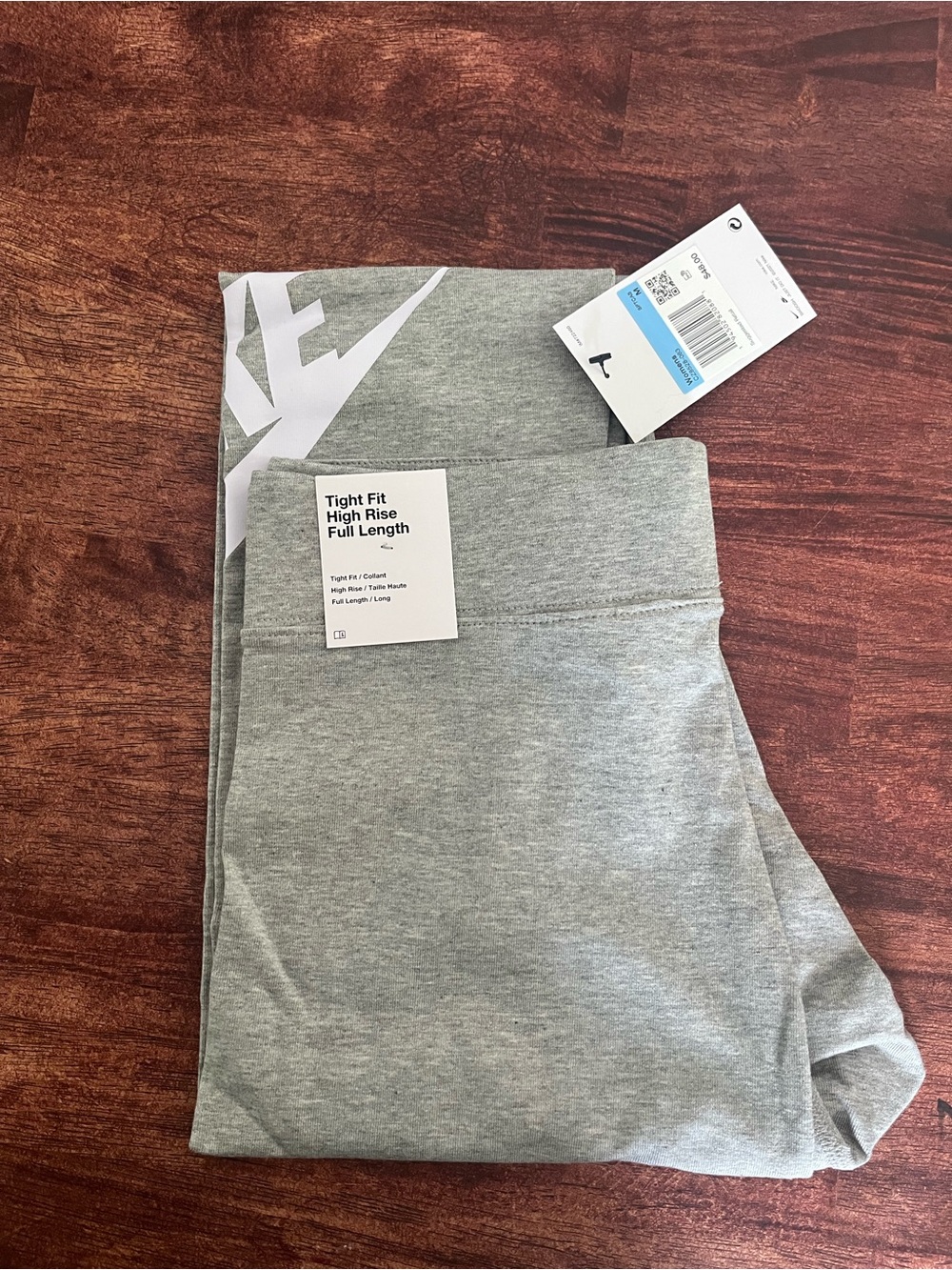 Nike Grey Tight Fit High Rise Full Length Leggings